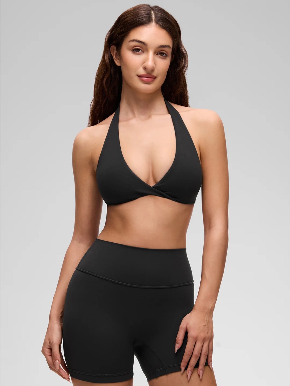 Butterluxe Double Lined Twist Halter Sports Bra